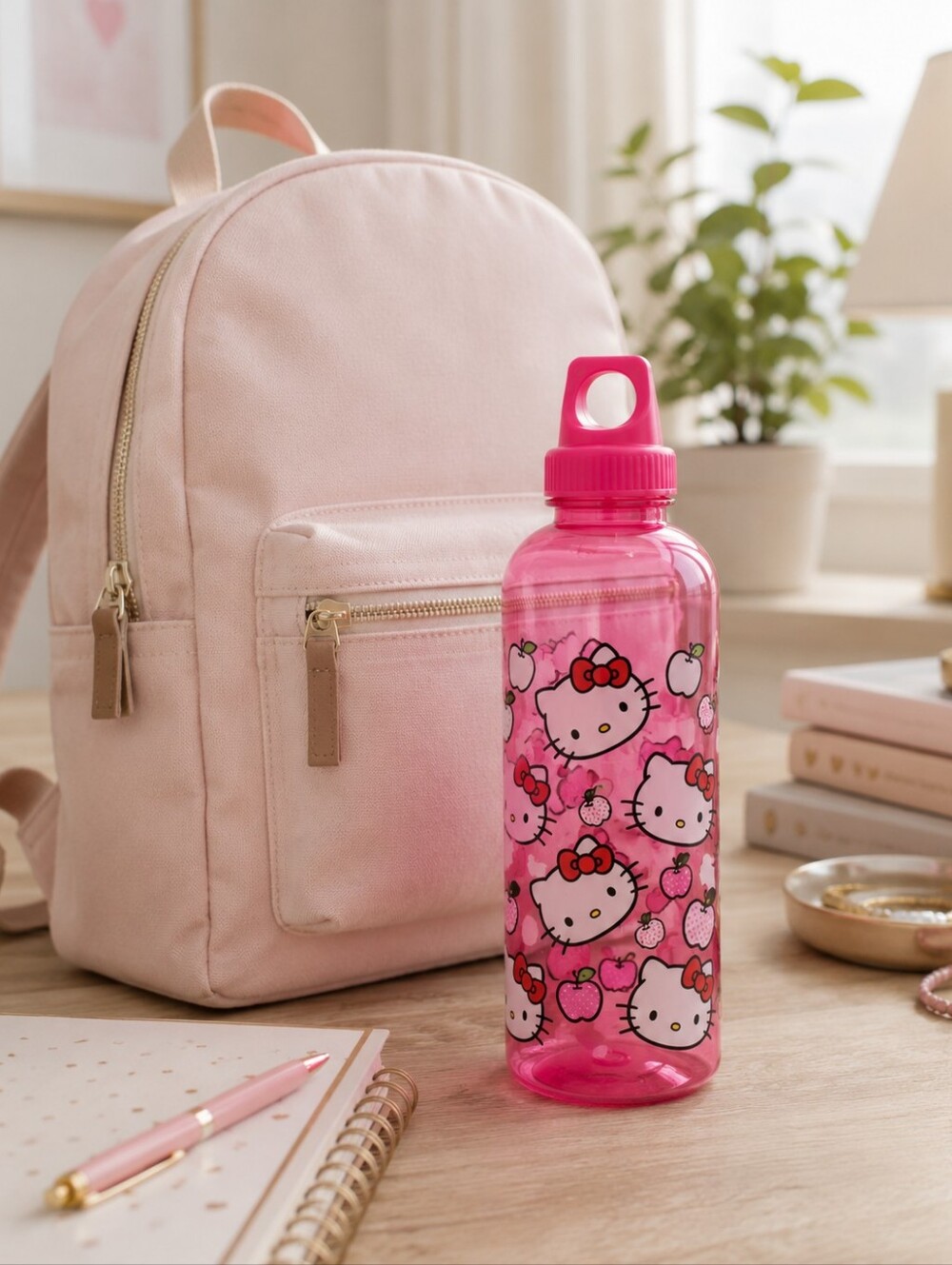 Hello Kitty Pink Water Bottle | Sanrio Kids Drink Bottle
